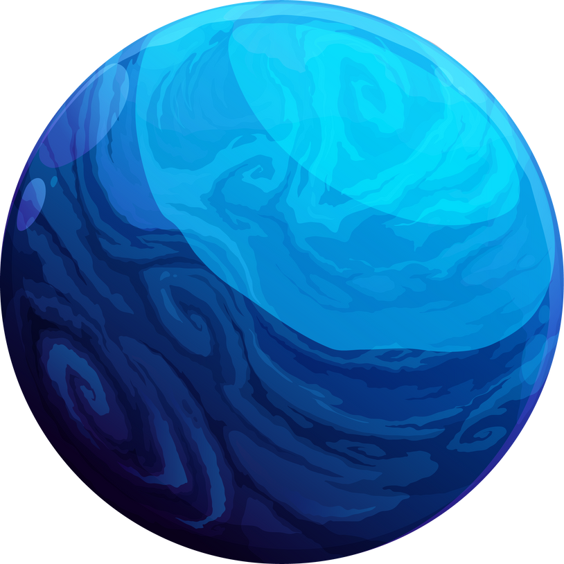 Cartoon Blue Space Planet, Fantasy Galaxy Game